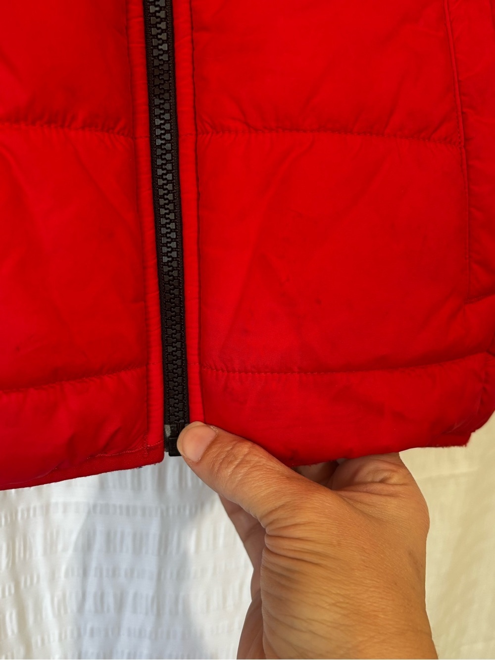North Face Reversible Jacket Hooded Red on Red Sz Small - Picture 9 of 14
